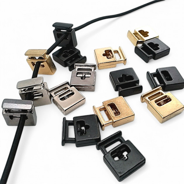 Metal Stoper 8x4 mm Delik Çaplı Tek Delikli Üstten Basmalı - Dikdörtgen Model - Zamak Stoper E 69