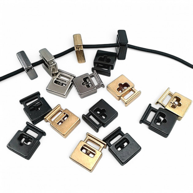 Metal Stoper 8x4 mm Delik Çaplı Tek Delikli Üstten Basmalı - Dikdörtgen Model - Zamak Stoper E 69