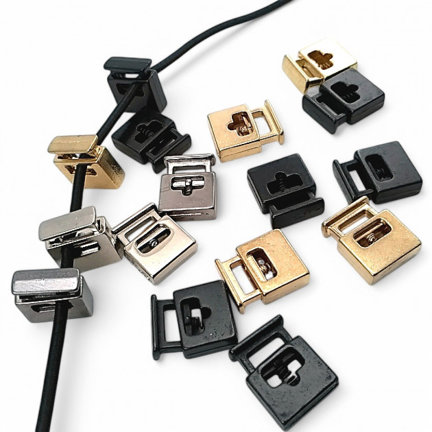 Metal Stoper 8x4 mm Delik Çaplı Tek Delikli Üstten Basmalı - Dikdörtgen Model - Zamak Stoper E 69