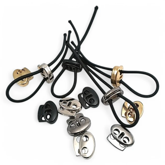 İki Delikli Metal Stoper 4 mm Delik Çaplı Üstten Basmalı - Zamak Stoper E 694