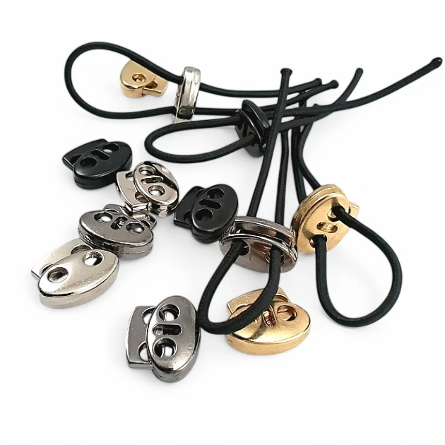 İki Delikli Metal Stoper 4 mm Delik Çaplı Üstten Basmalı - Zamak Stoper E 694