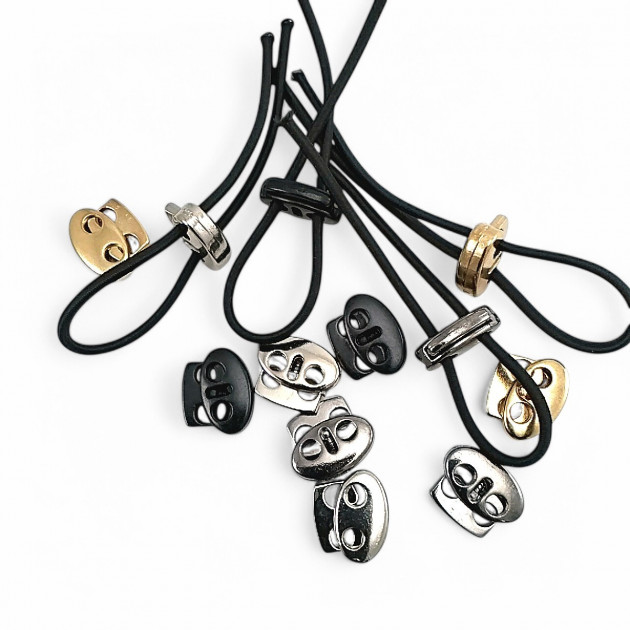 Two Hole Metal Stopper 4 mm Hole Diameter Top Press - Zamak Stopper E 694