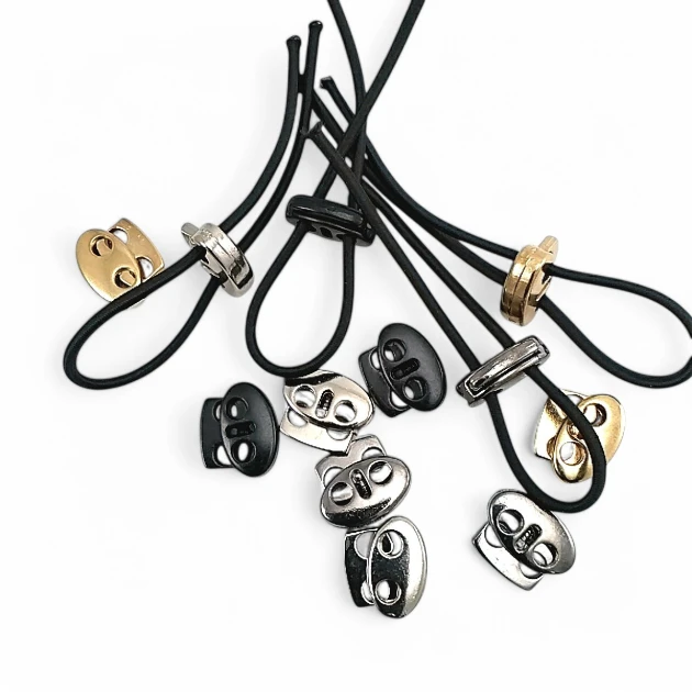 İki Delikli Metal Stoper 4 mm Delik Çaplı Üstten Basmalı - Zamak Stoper E 694