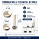 Double Cap Rivet 11 mm (0.43') Cap with 15 mm (0.59') Long Post and 9 mm (0.35') Bottom Cap Steel for leather, fabric, and