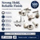 Standard 9 mm Rivet with 15 mm Long Post for Textile and Leather Accessories - 500 Pieces Pack