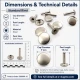 Standard 9 mm Rivet with 15 mm Long Post for Textile and Leather Accessories - 500 Pieces Pack