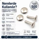 Double Cap Rivet 9 mm (0.35") Cap with 15 mm (0.59") Long Post Steel for Leather and Canvas Applications