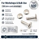 Double Cap Rivet 9 mm (0.35") Cap with 15 mm (0.59") Long Post Steel for Leather and Canvas Applications