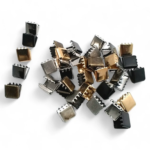 Pinch Cord End 11 mm x 8.4 mm - Closed Edge Pinch Cord End Brass DGK0010K