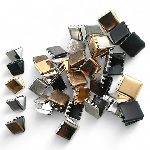 Pinch Cord End 11 mm x 8.4 mm - Closed Edge Pinch Cord End Brass DGK0010K