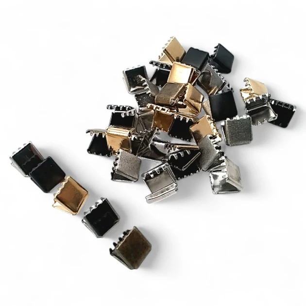 Pinch Cord End 11 mm x 8.4 mm - Closed Edge Pinch Cord End Brass DGK0010K