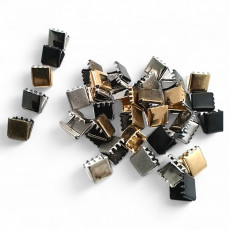 Pinch Cord End 11 mm x 8.4 mm - Closed Edge Pinch Cord End Brass DGK0010K Pinch Cord End 11 mm x 8.4 mm - Closed Edge Pinch Cord End Brass DGK0010K