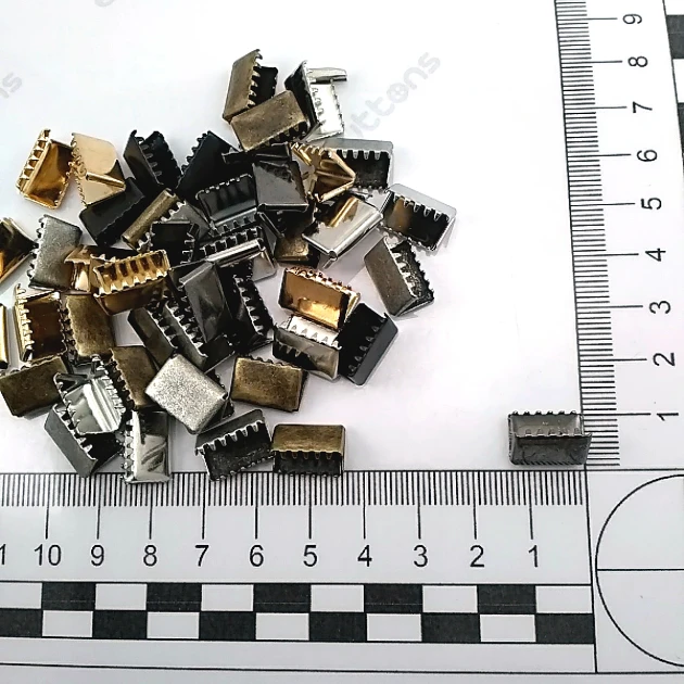 Pinch Cord End 13 mm x 8.4 mm - Closed Edge Pinch Cord End Brass DGK0013K