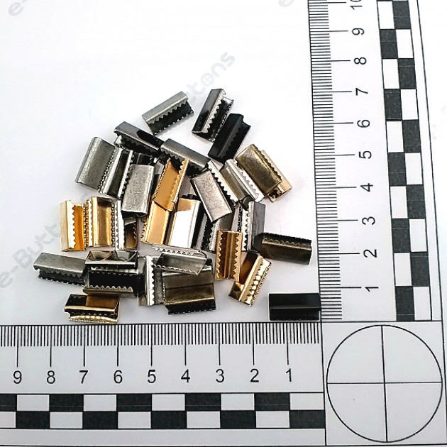 Pinch Cord End 14 mm x 7 mm - Brass Open Edge Pinch Cord End DGK0015