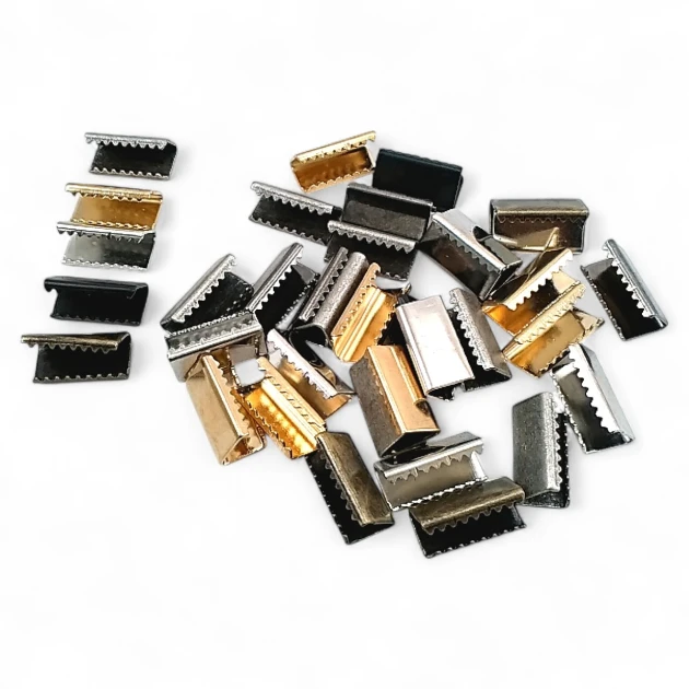 Pinch Cord End 14 mm x 7 mm - Brass Open Edge Pinch Cord End DGK0015