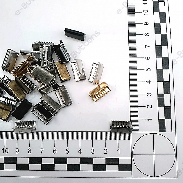 Cord End Pinch 16 mm x 8.3 mm - Brass Open Edge Pinch Cord End DGK0015K