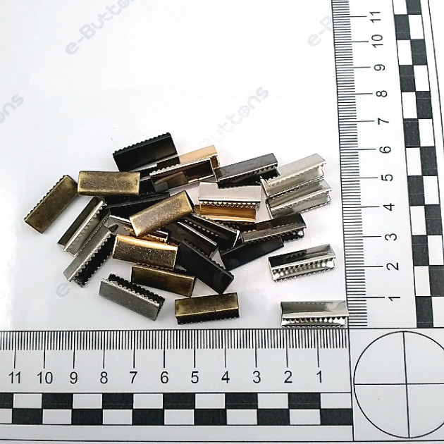 Pinch Cord End 20 mm x 7.6 mm - Open Edge Pinch Cord End Brass DGK0020