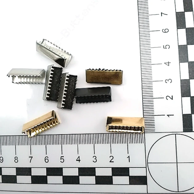 Pinch Cord End 21 mm x 8.4 mm - Closed Edge Pinch Cord End Brass DGK0020K