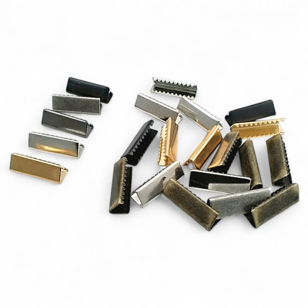 Cord End Pinch 25 mm x 8 mm - Brass Open Edge Pinch Cord End DGK0025