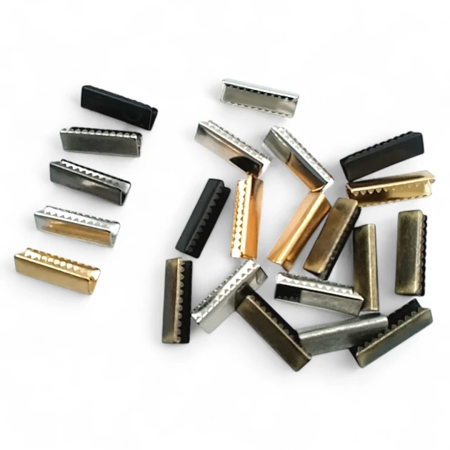 Cord End Pinch 25 mm x 8 mm - Brass Open Edge Pinch Cord End DGK0025