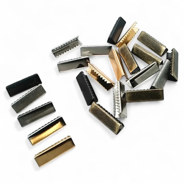 Cord End Pinch 25 mm x 8 mm - Brass Open Edge Pinch Cord End DGK0025