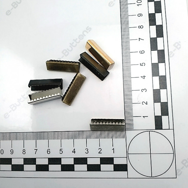 Cord End Pinch 25 mm x 8 mm - Brass Open Edge Pinch Cord End DGK0025