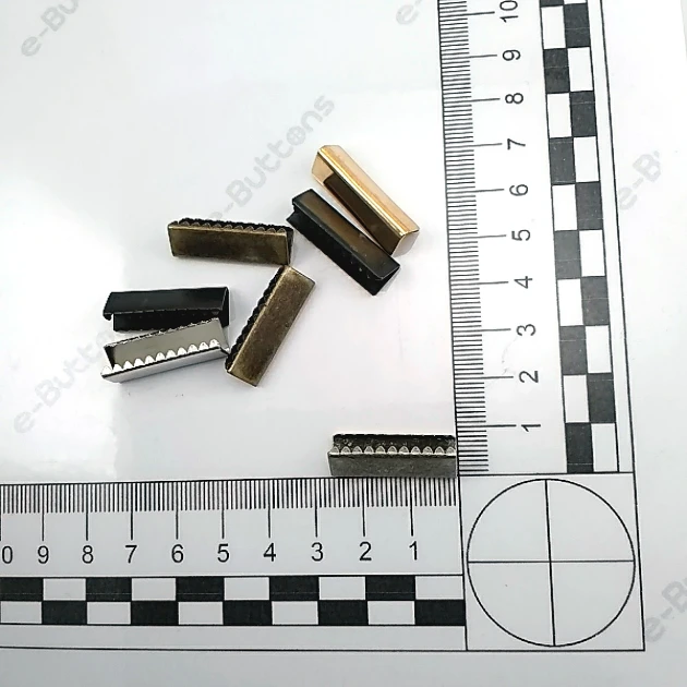 Cord End Pinch 25 mm x 8 mm - Brass Open Edge Pinch Cord End DGK0025