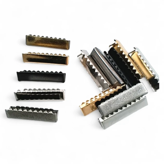 Cord End Pinch 35.3 mm x 8.2 mm - Brass Closed Edge Pinch Cord End DGK0035K