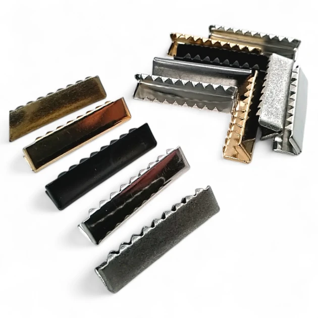 Cord End Pinch 35.3 mm x 8.2 mm - Brass Closed Edge Pinch Cord End DGK0035K