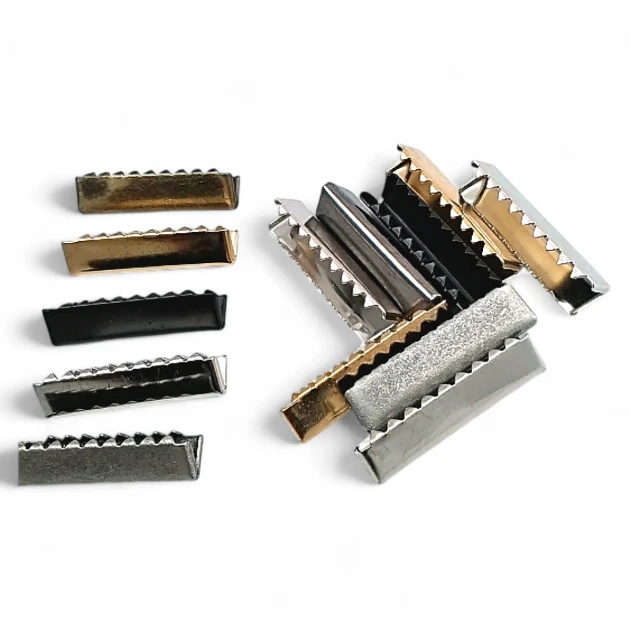 Cord End Pinch 35.3 mm x 8.2 mm - Brass Closed Edge Pinch Cord End DGK0035K