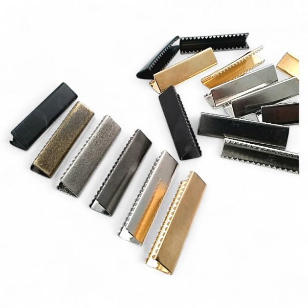 Cord End Pinch 40 mm x 10 mm - Brass Open Edge Pinch Cord End DGK0040