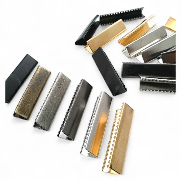 Cord End Pinch 40 mm x 10 mm - Brass Open Edge Pinch Cord End DGK0040