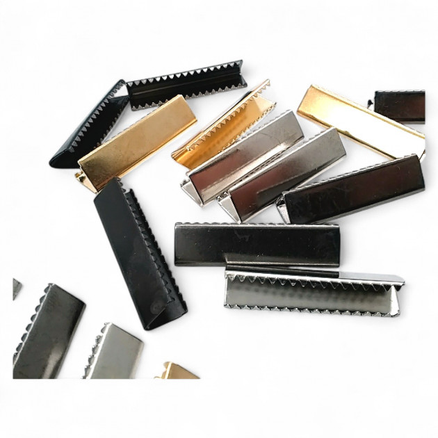 Cord End Pinch 40 mm x 10 mm - Brass Open Edge Pinch Cord End DGK0040