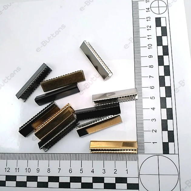 Cord End Pinch 40 mm x 10 mm - Brass Open Edge Pinch Cord End DGK0040