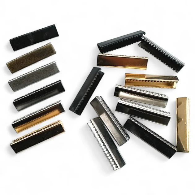 Cord End Pinch 40 mm x 10 mm - Brass Open Edge Pinch Cord End DGK0040