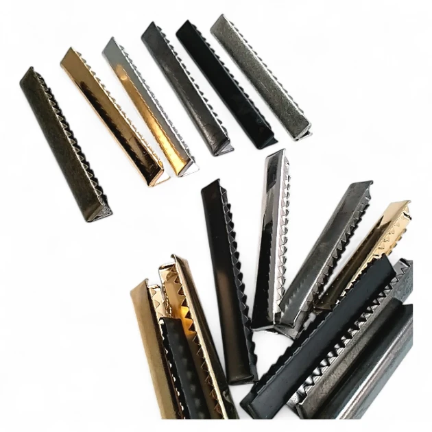 Pinch Cord End 61.7 mm x 8.5 mm - Closed Edge Pinch Cord End Brass DGK0060K