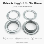 Galvaniz Kuşgözü No 66 - 40 mm İç Çaplı Branda Kuşgözü DT00066