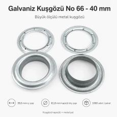 Galvaniz Kuşgözü No 66 - 40 mm İç Çaplı Branda Kuşgözü DT00066