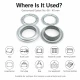 Galvanized Eyelet with Metal Washer 39.5 mm / 1.56 in Inner Diameter for durable fastening in various applications