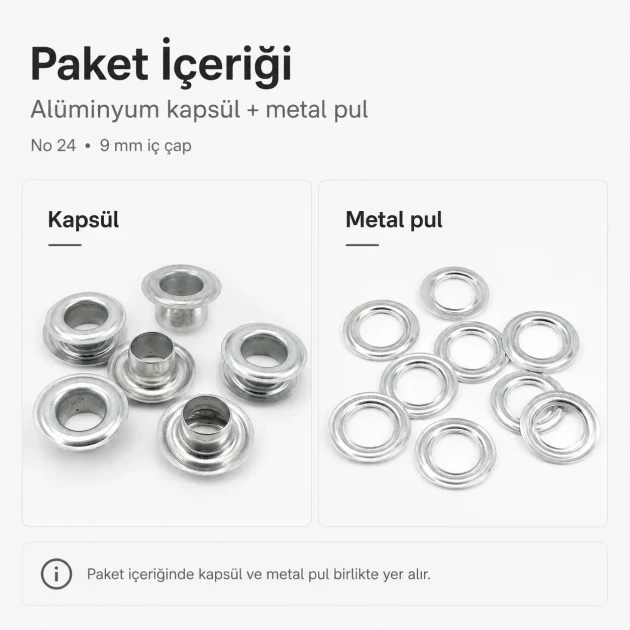 Aluminum Eyelet with 9.3 mm / 0.37 in Inner Diameter for Tarpaulin and Outdoor Applications, Durable and Rust-Resistant