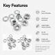 Aluminum Eyelet with 9.3 mm / 0.37 in Inner Diameter for Tarpaulin and Outdoor Applications, Durable and Rust-Resistant