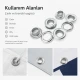 Aluminum Eyelet with 12.5 mm / 0.49 in Inner Diameter for Tarpaulin and Tent Applications, Lightweight and Rustproof for