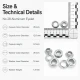 Aluminum Eyelet with 12.5 mm / 0.49 in Inner Diameter for Tarpaulin and Tent Applications, Lightweight and Rustproof for