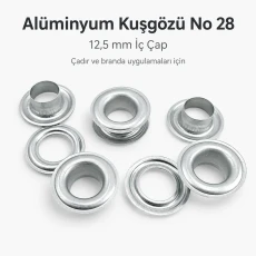 Aluminum Eyelet with 12.5 mm / 0.49 in Inner Diameter for Tarpaulin and Tent Applications DT00028