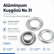 Aluminum Eyelet with 17 mm / 0.67 in Inner Diameter for Tarpaulin and Outdoor Textiles DT00031