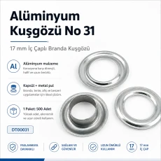 Aluminum Eyelet with 17 mm / 0.67 in Inner Diameter for Tarpaulin and Outdoor Textiles DT00031