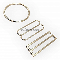Ring Buckle - Hook Clasp 5 cm and Strap Adjustment Buckle Set of 3 DM00012