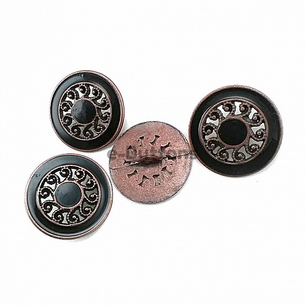 Metal Shank Button Vintage 25 mm - 40 L D 0011