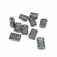 Cord End 11 mm inlet 5 mm - - 0,20" Metal with Honeycomb Design B0002