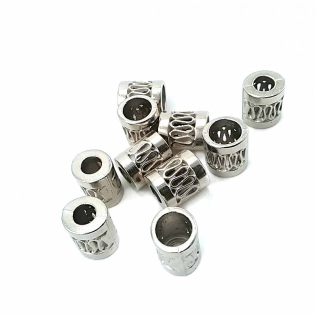 Metal Cord End Length 11 mm entry 7 mm Zigzag Perforated B0008